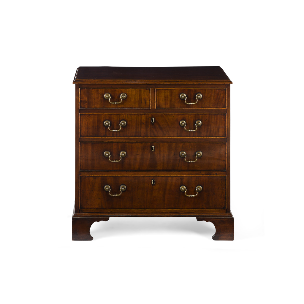 Appraisal: GEORGE III MAHOGANY CHEST OF DRAWERS TH CENTURY the rectangular