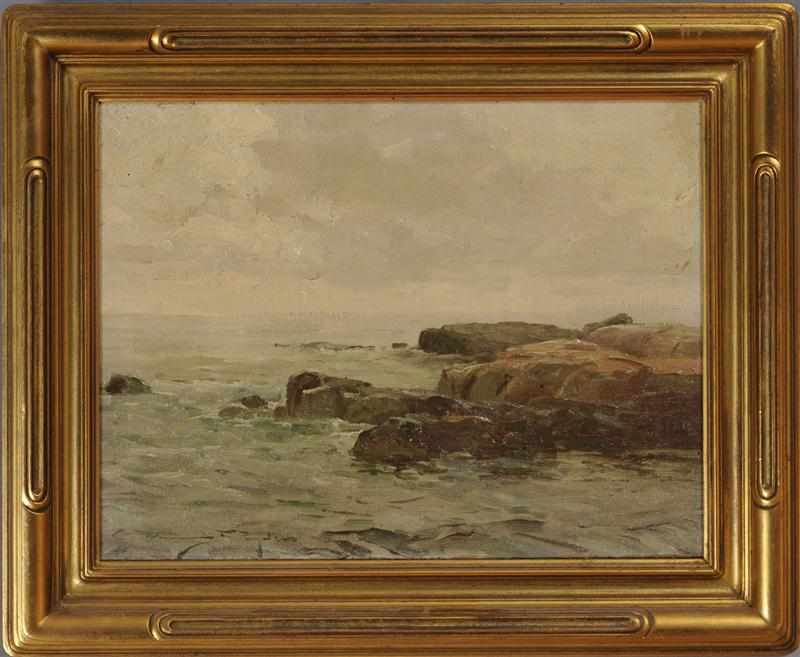 Appraisal: CHAUNCY RYDER - SEASCAPE WITH ROCKY OUTCROP Oil on canvas