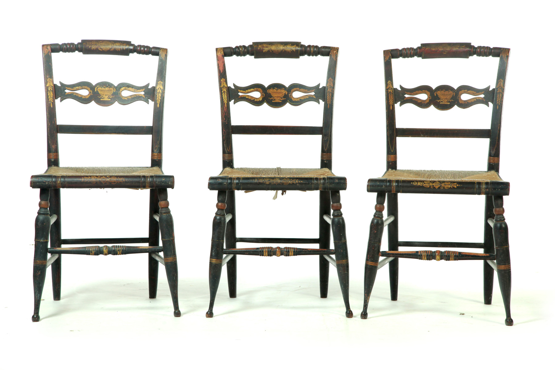 Appraisal: EIGHT DECORATED AMERICAN SHERATON CHAIRS Second quarter- th century Original