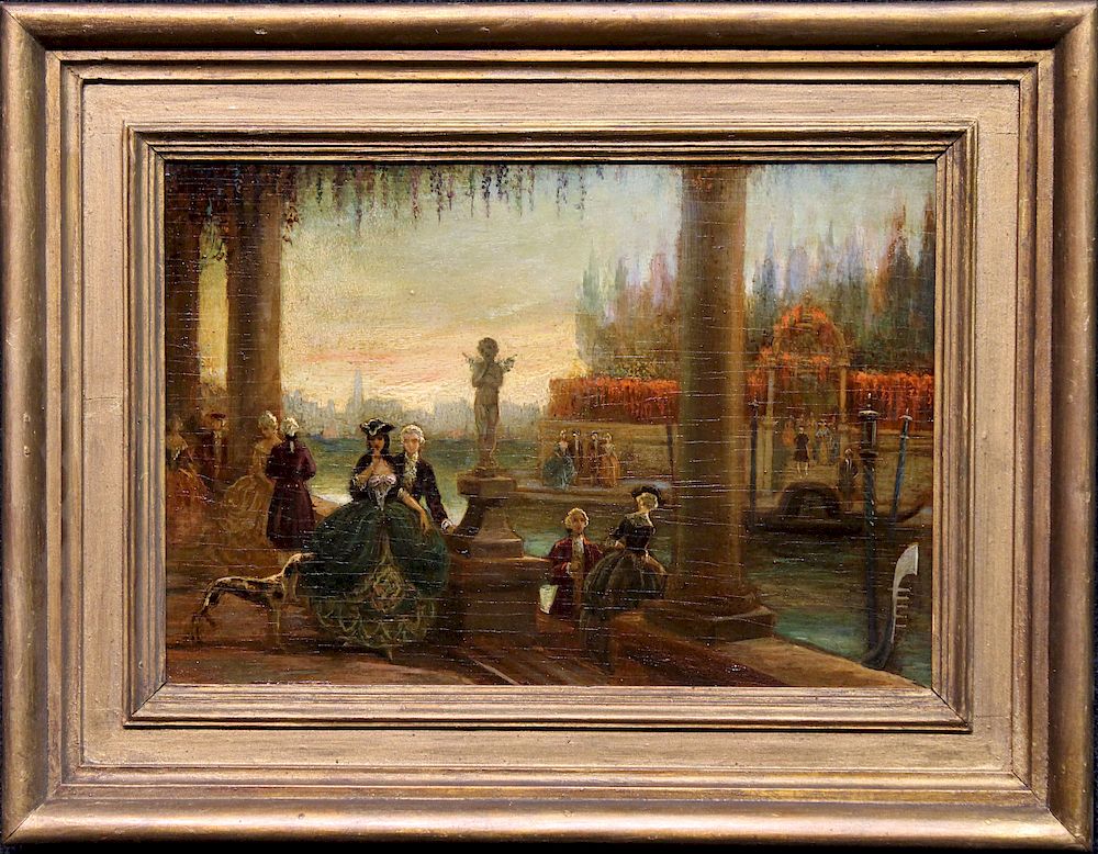 Appraisal: Italian School th C Venice Scene w Figures Italian School