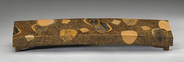 Appraisal: A rectangular lacquer box Meiji Period Decorated to the top