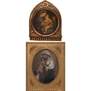 Appraisal: Two Decorative Works Depicting Mother and Child th Century Two