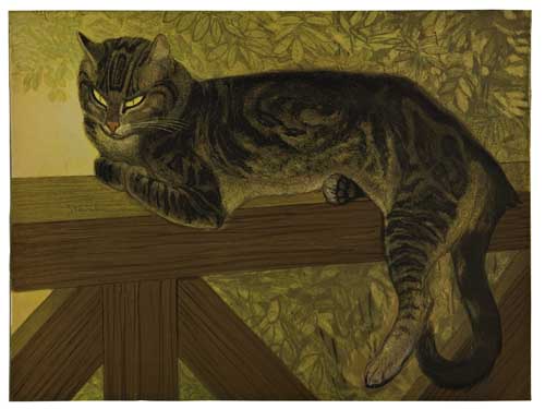 Appraisal: TH OPHILE STEINLEN L' t Chat sur une Balustrade Color