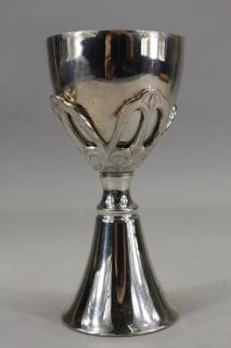 Appraisal: Antique Silverplate Gilt Judaica Chalice Antique Silverplate Gilt Judaica Chalice