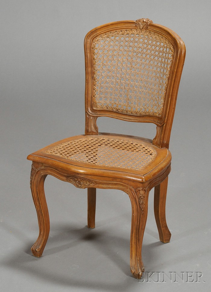 Appraisal: Louis XV Style Caned Beechwood Child's Chair of typical form