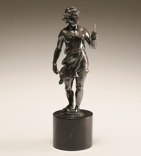 Appraisal: Continental silverplate figure of a classical male athlete mounted on