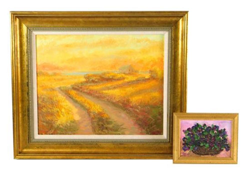 Appraisal: Two framed th C oil paintings including Allison Kibbe oil