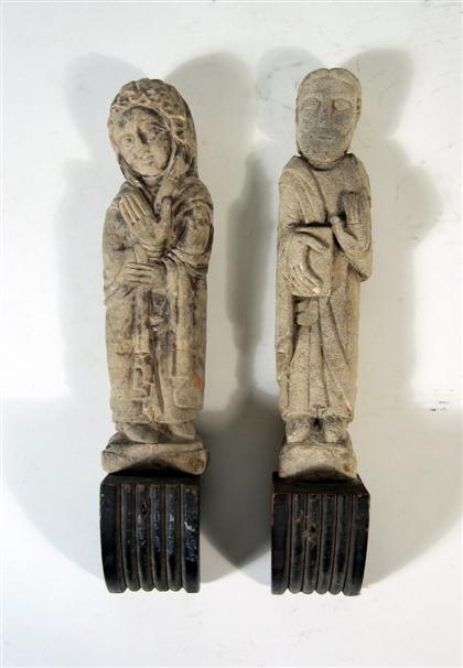 Appraisal: Two Gothic style limestone figures of saints th th century