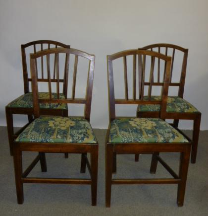 Appraisal: A SET OF FOUR GEORGE III MAHOGANY DINING CHAIRS early