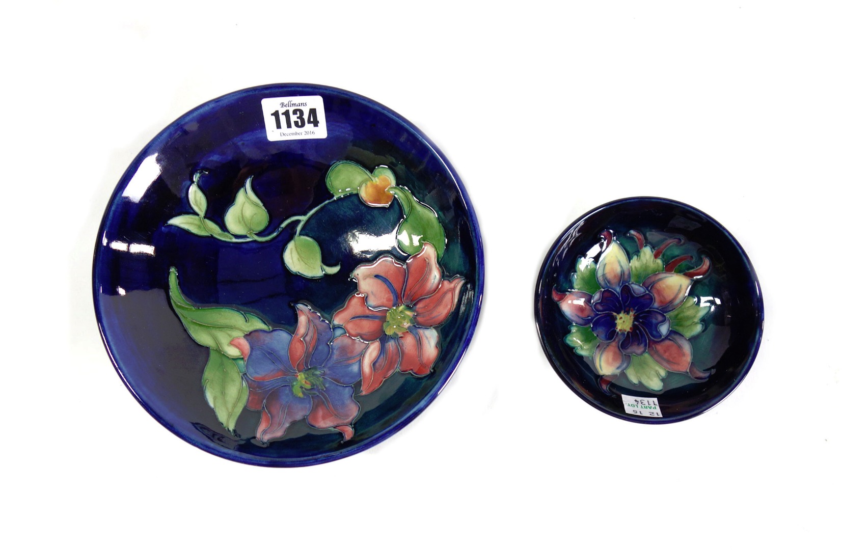 Appraisal: A Moorcroft pottery 'Anemone' footed bowl circa tube line decorated