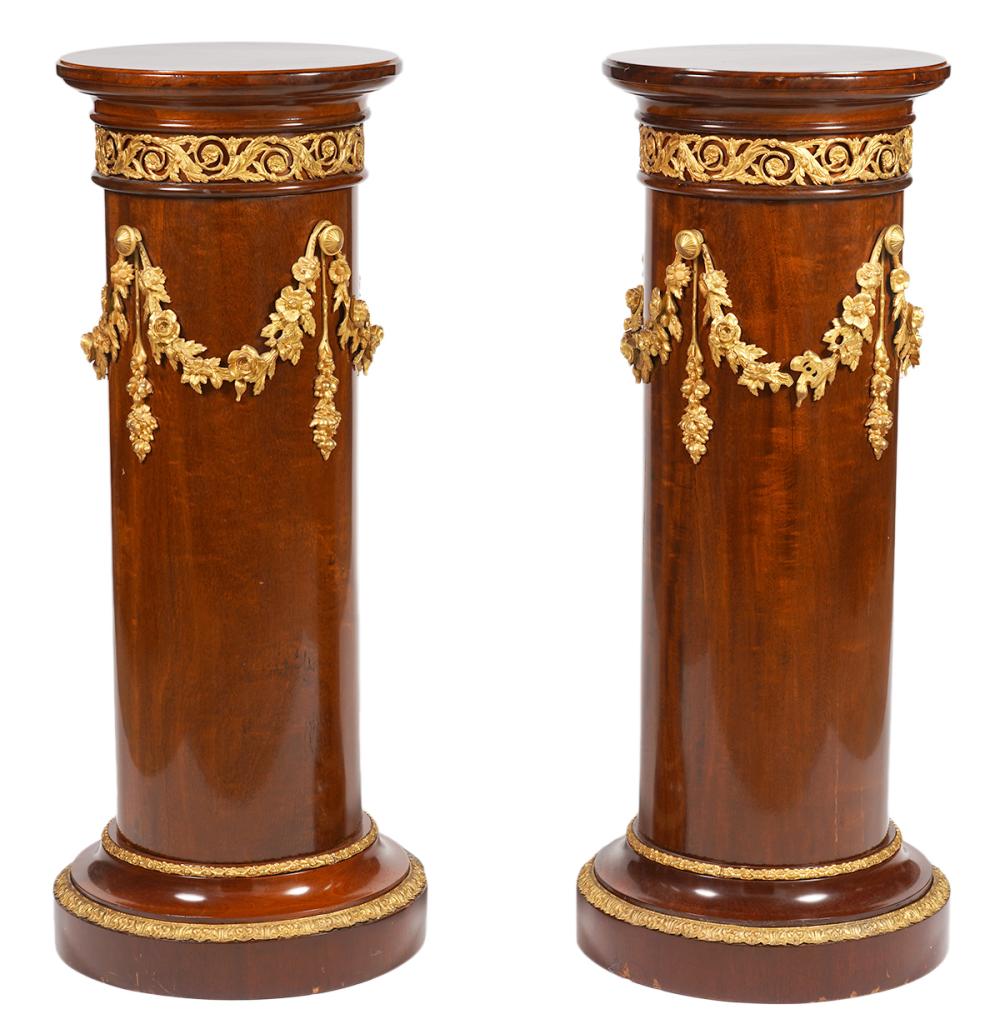 Appraisal: PAIR OF LATE TH CT CONTINENTAL BRONZE PEDESTALSPair of late