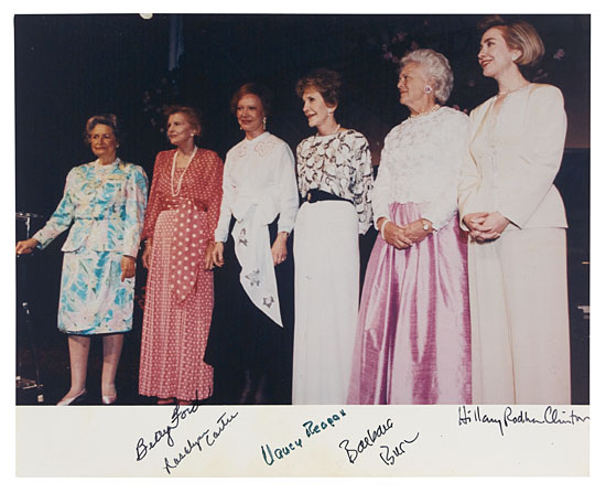 Appraisal: FIRST LADIES Color Photograph Signed by the wives of Presidents