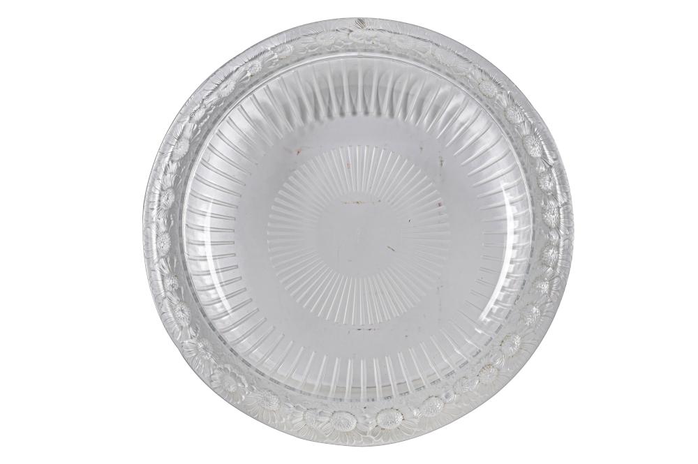 Appraisal: LALIQUE FROSTED CLEAR GLASS FLOWER BOWLMarguerites pattern signed to underside