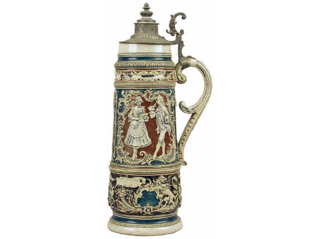 Appraisal: Fantastic litre German beer stein with engraved date of on