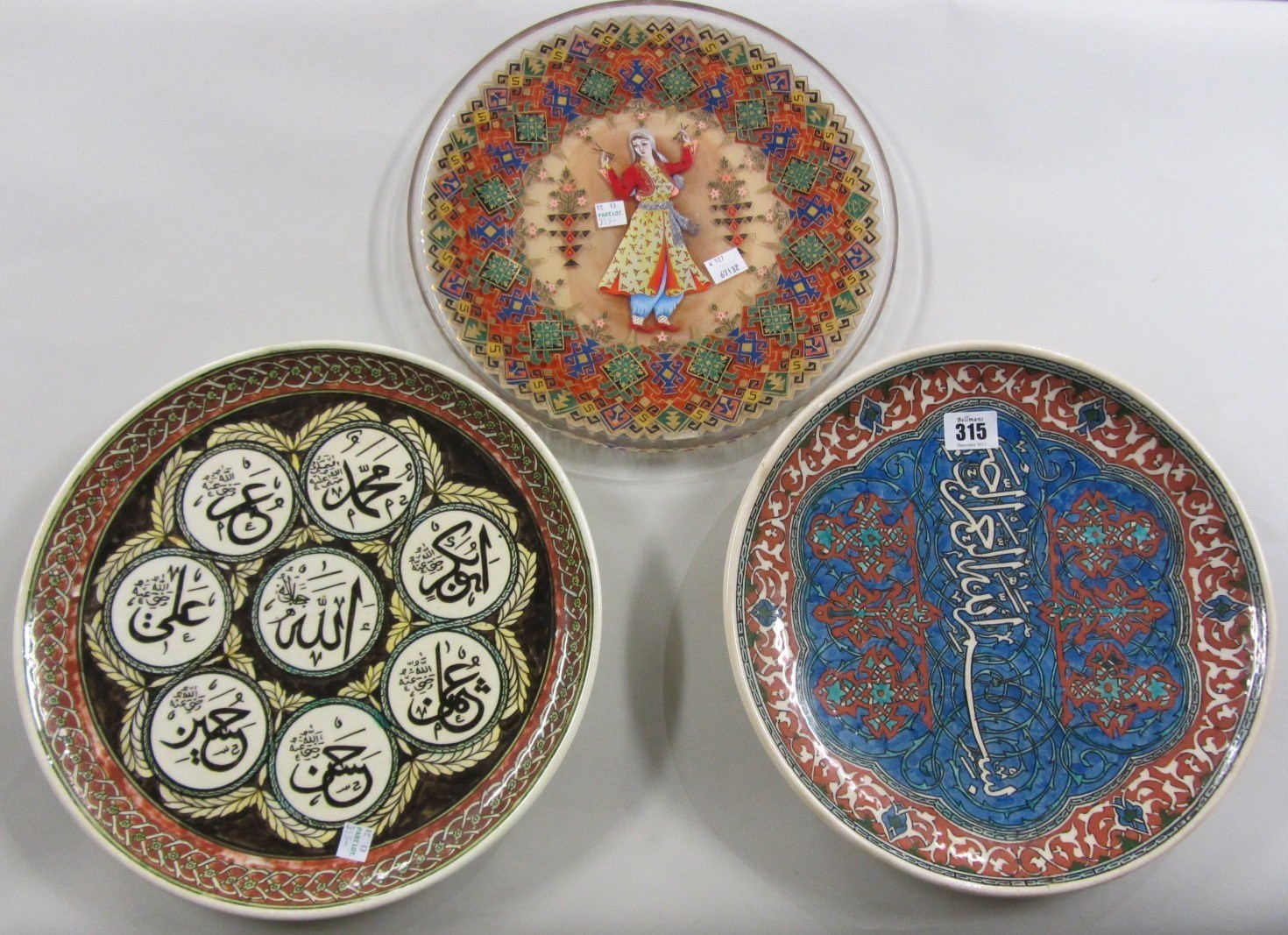 Appraisal: Two Turkish Kutahya pottery dishes mid th century both with