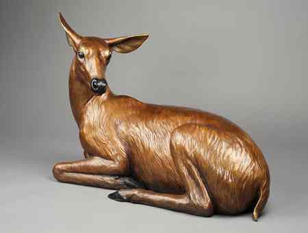 Appraisal: RIP CASWELL TROUTDALE OREGON BRONZE WILDLIFE SCULPTURE ''Essence of Grace