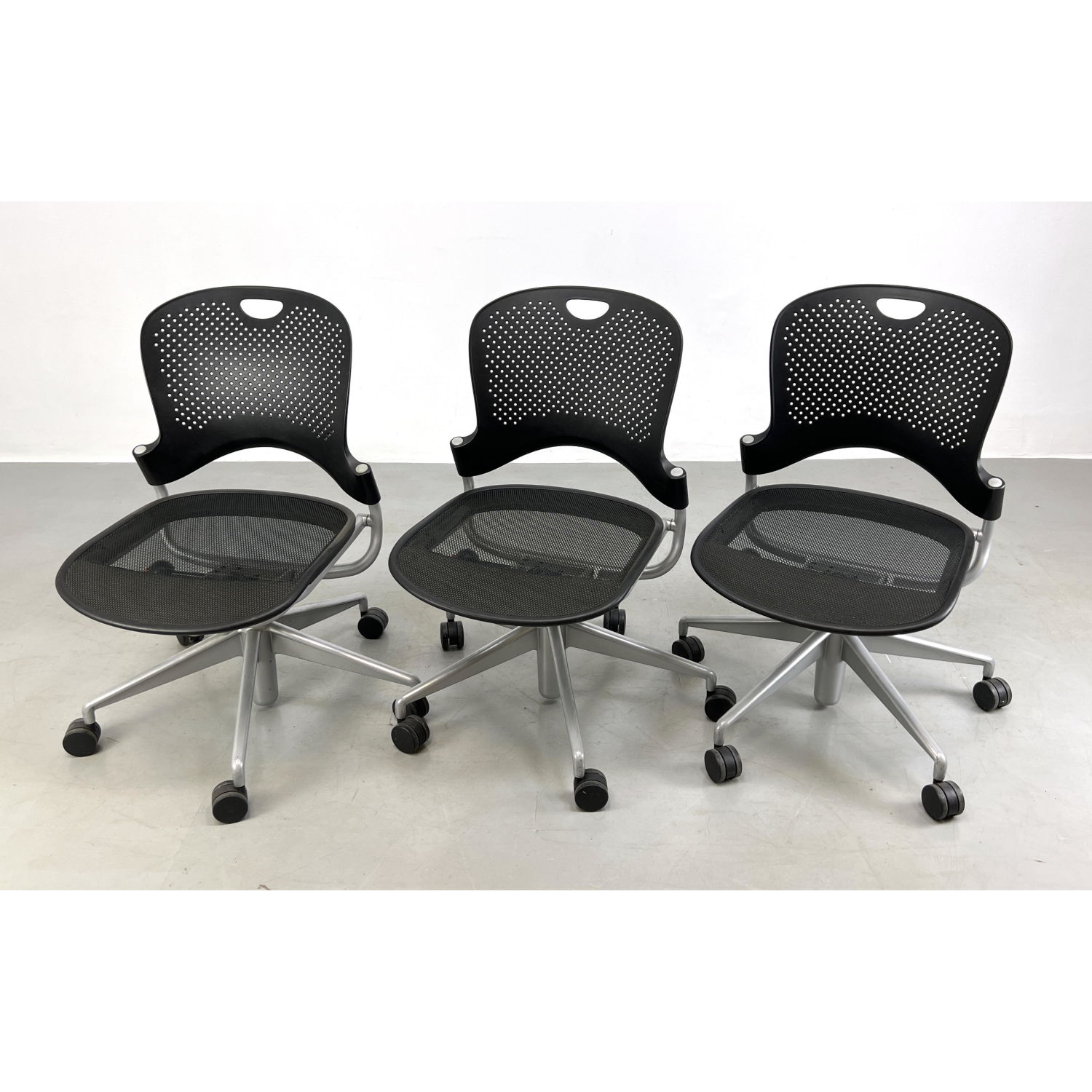 Appraisal: Set Herman Miller Rolling Office Desk Chairs Marked Dated Dimensions