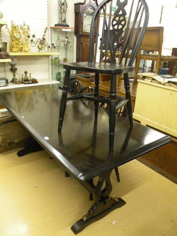 Appraisal: An Priory type refectory type table on end supports and