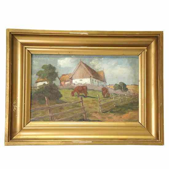 Appraisal: Axel Hansen Danish - Gudjhem Farm oil on canvas signed