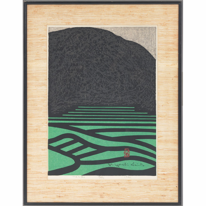 Appraisal: Kiyoshi Saito Japanese - Tanbo woodcut x signed in image