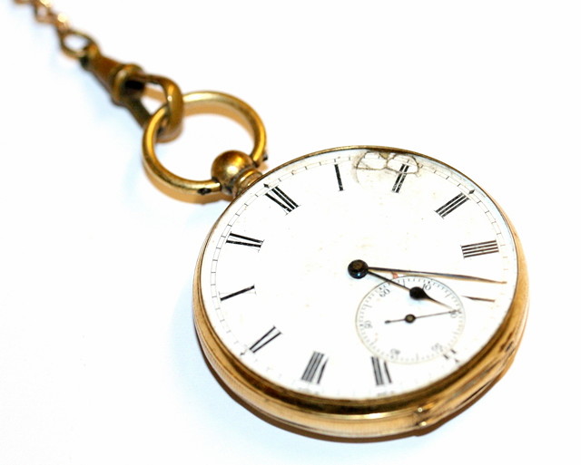 Appraisal: AN CT GOLD CASED POCKET WATCH with a white enamelled