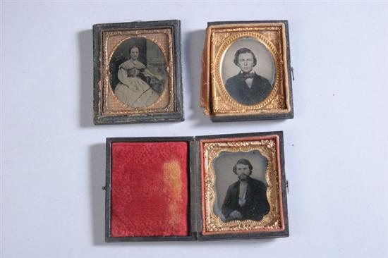 Appraisal: COLLECTION OF NINE PORTRAIT DAGUERREOTYPES AND FOUR AMBROTYPES Depicting men