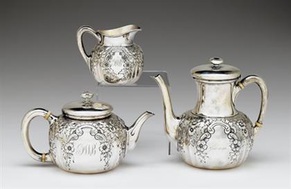 Appraisal: Whiting three piece sterling silver tea and coffee service retailed