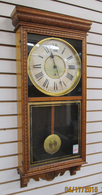 Appraisal: AN OAK CASED REGULATOR WALL CLOCK The Sessions Clock Co