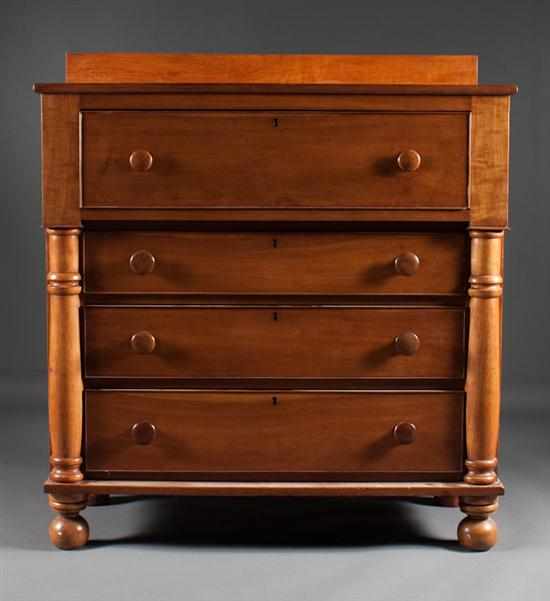 Appraisal: American Classical carved cherrywood chest of drawers Baltimore circa four-drawer