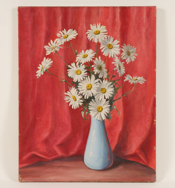 Appraisal: Frank Baldwin Hunter American - Floral still life with daisies