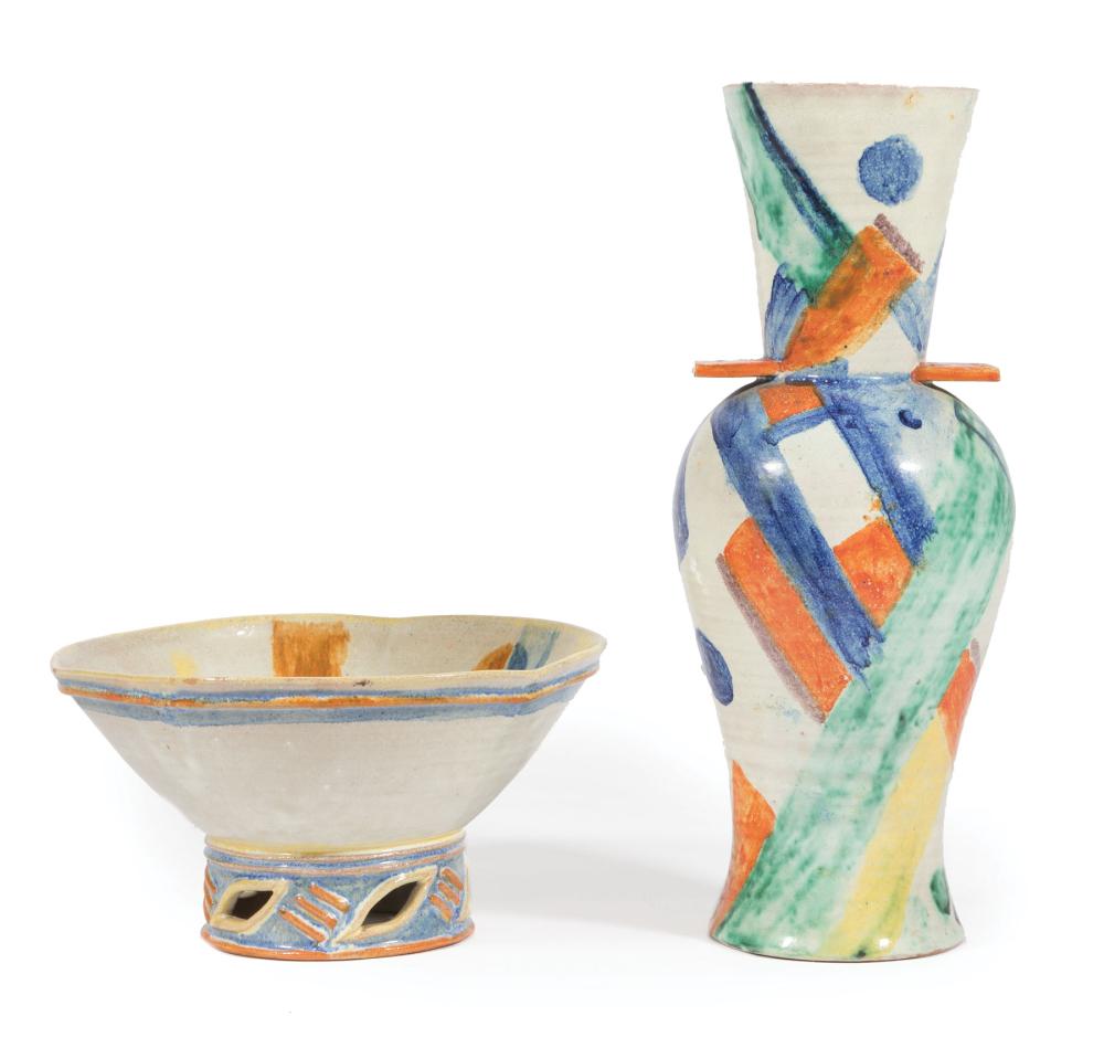 Appraisal: Gudrun Baudisch for the Wiener Werkstatte Glazed Pottery Vase and