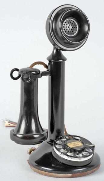 Appraisal: Western Electric C Dial Stick Telephone Description Circa Black over