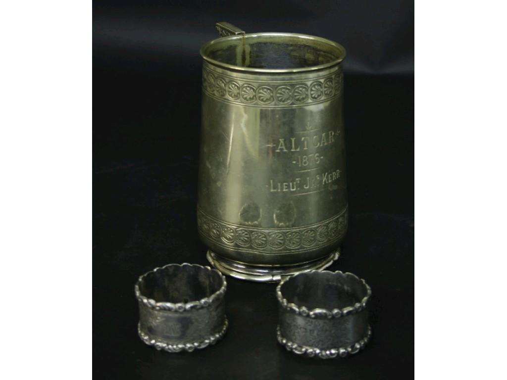 Appraisal: Pair of s silver napkin rings maker WA Birmingham diameter