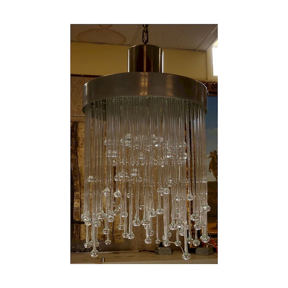 Appraisal: Modern Baccarat Graduated Tear Drop Crystal Chandelier Signed to top