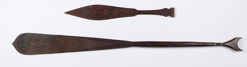 Appraisal: Two Ethnographic Paddles Two Ethnographic Paddles Including a Pacific North-west