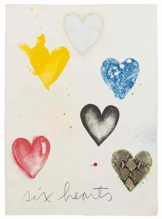 Appraisal: Jim Dine American b Six Hearts lithograph edition signed Jim