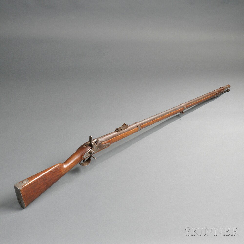 Appraisal: Model Springfield Rifle-musket c walnut stock stamped with a small