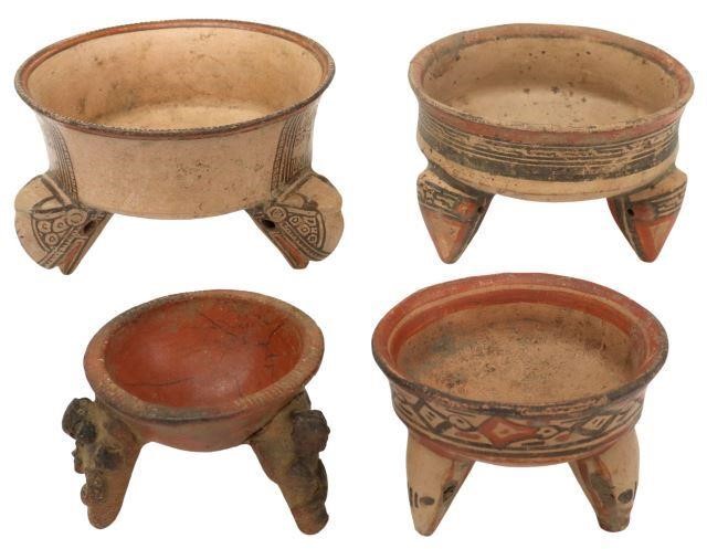 Appraisal: lot of Pre-Columbian tripod bowls Costa Rica c - A