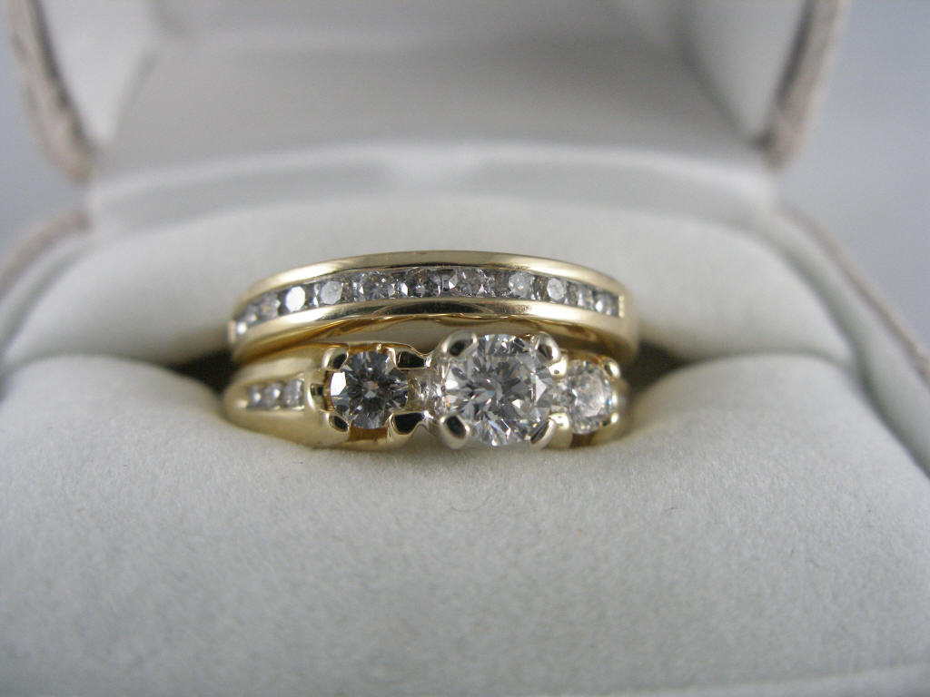 Appraisal: K Yellow Gold Diamond Ring w Band the diamond ring