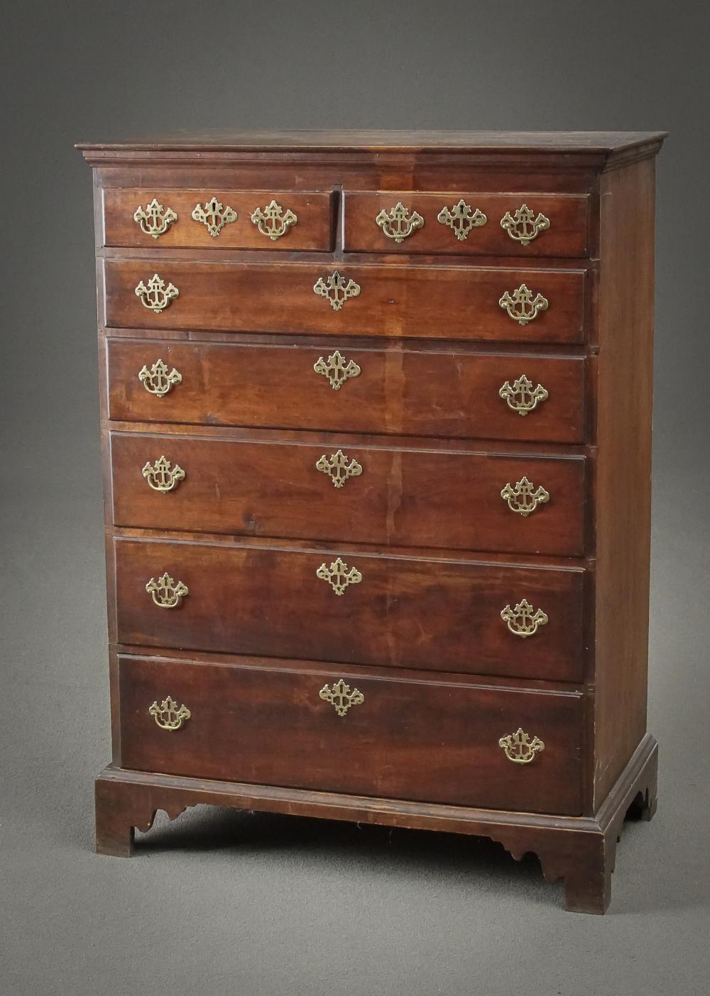 Appraisal: CHIPPENDALE CHERRY TALL CHEST OF DRAWERS MID-ATLANTIC STATES PENNSYLVANIA OR