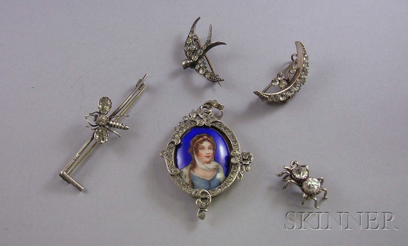 Appraisal: Small Group of Victorian Paste Jewelry including two insect brooches