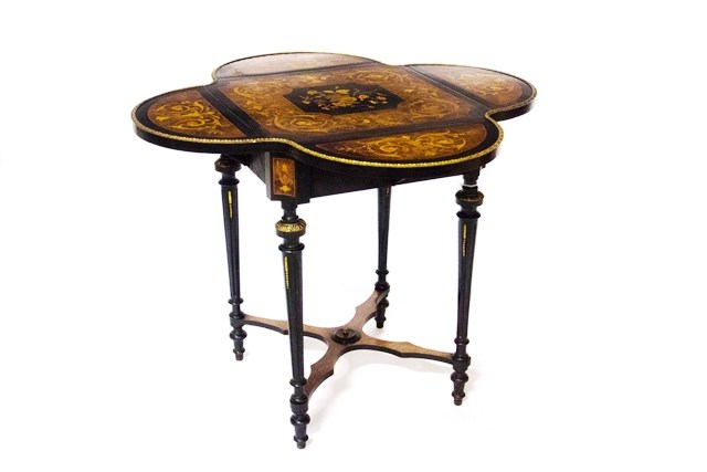 Appraisal: A late th century French gilt metal mounted marquetry inlaid