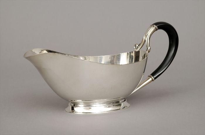 Appraisal: Danish Silverplate Sauceboat C M Cohr x in