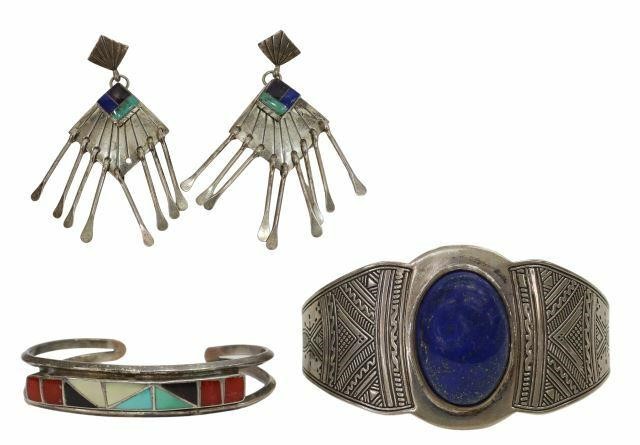 Appraisal: lot Native American and Southwest style jewelry group including pair