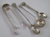 Appraisal: A mixed lot of flatware including two pairs of silver