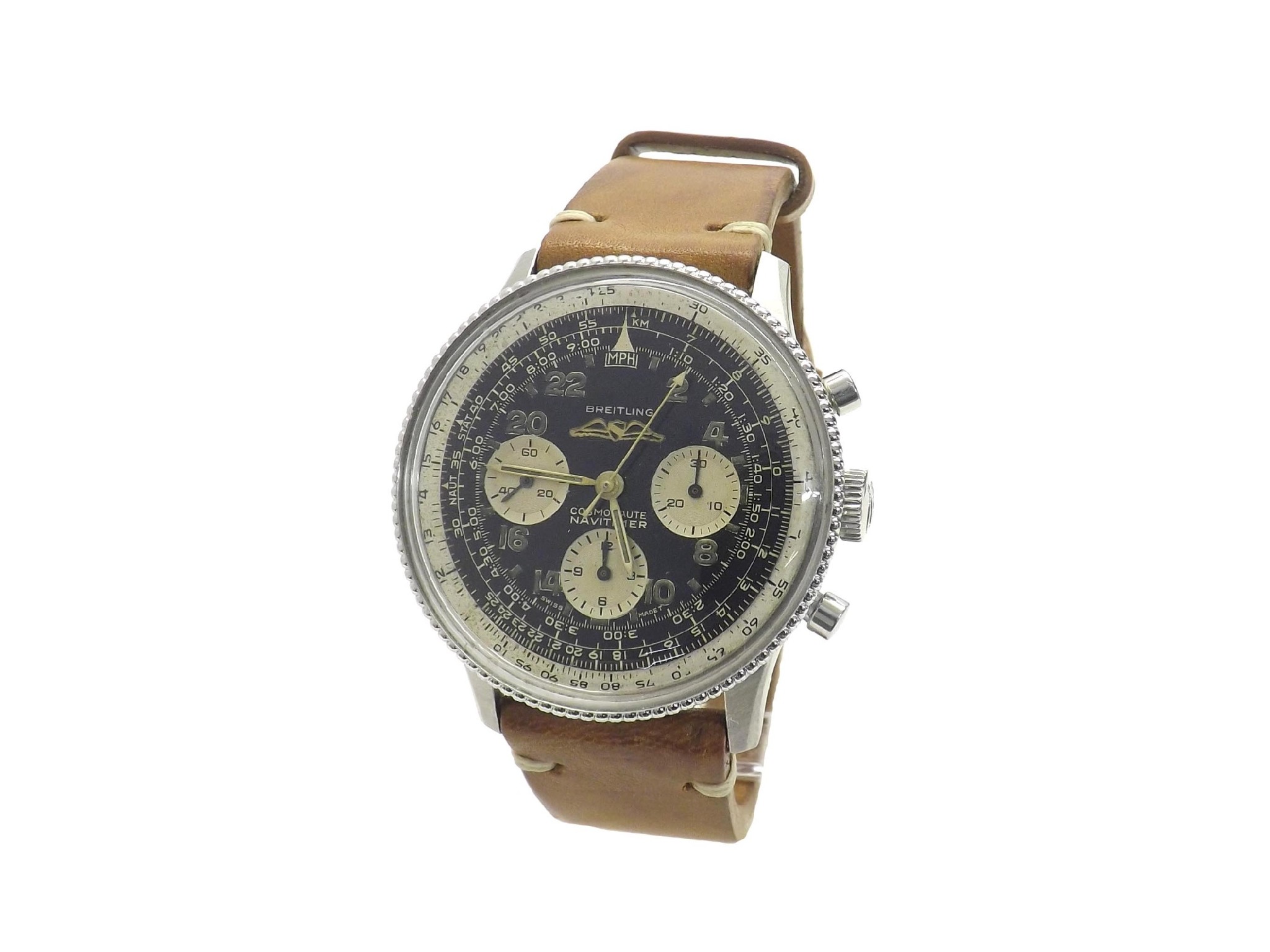 Appraisal: Breitling Cosmonaute Navitimer chronograph stainless steel gentleman's wristwatch ref serial