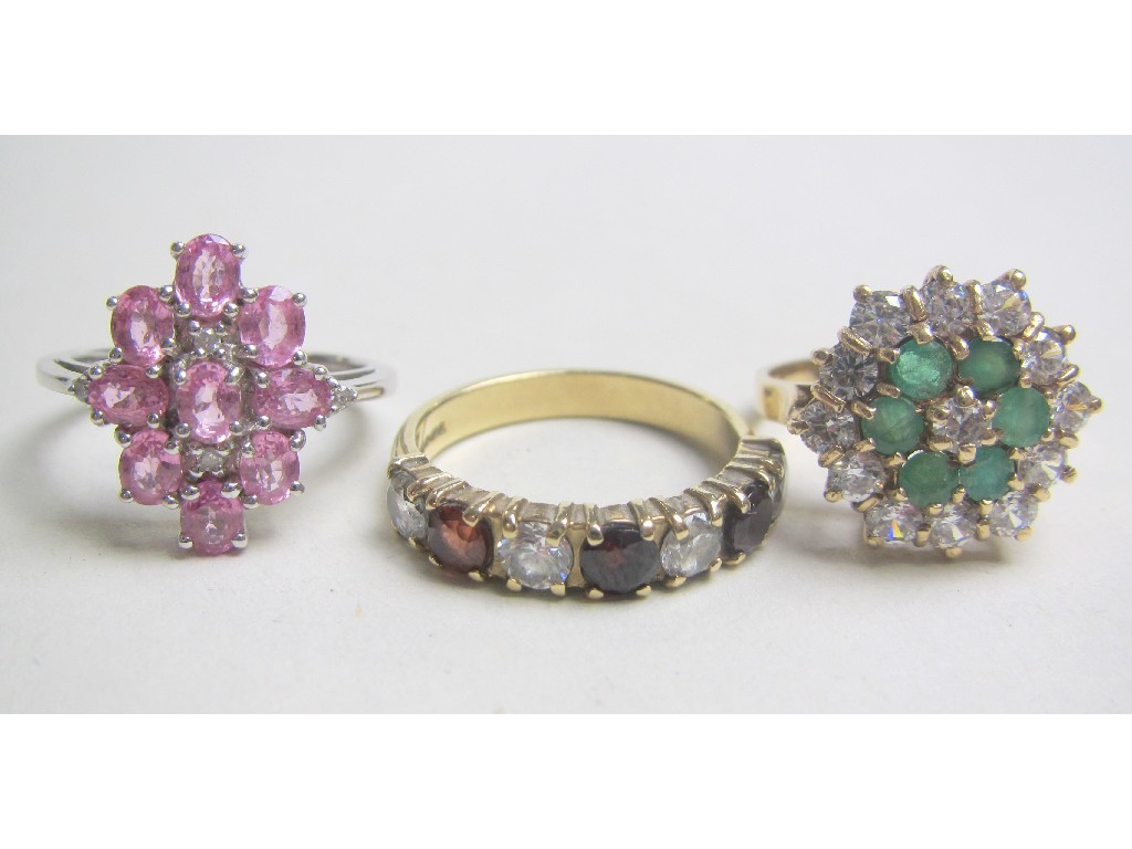 Appraisal: Lot comprising a ct white gold pink sapphire and diamond