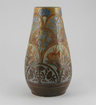 Appraisal: A C H Brannam Barum Ware vase incised with panels