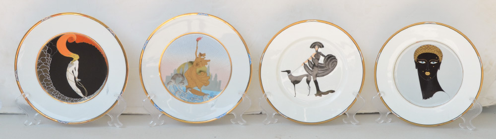 Appraisal: ERTE ART DECO CHINA PLATES Collection of plates by Erte