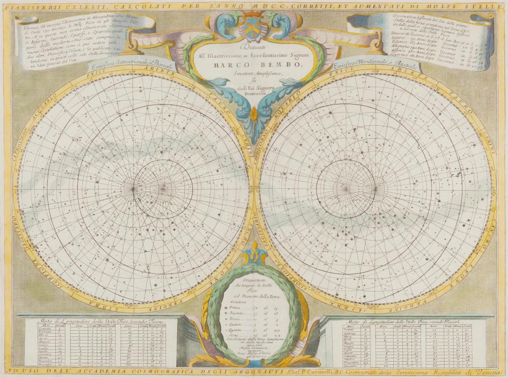 Appraisal: Vincenzo Maria Coronelli - Italian Planisferii Celesti Calcolati Per L'Anno